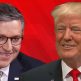 President Trump and Speaker Mike Johnson against a red background